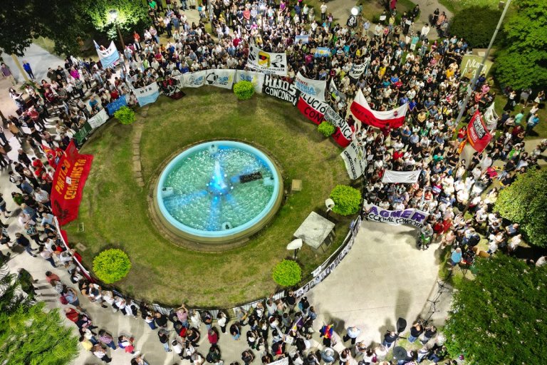 El acto central fue en la plaza Urquiza.